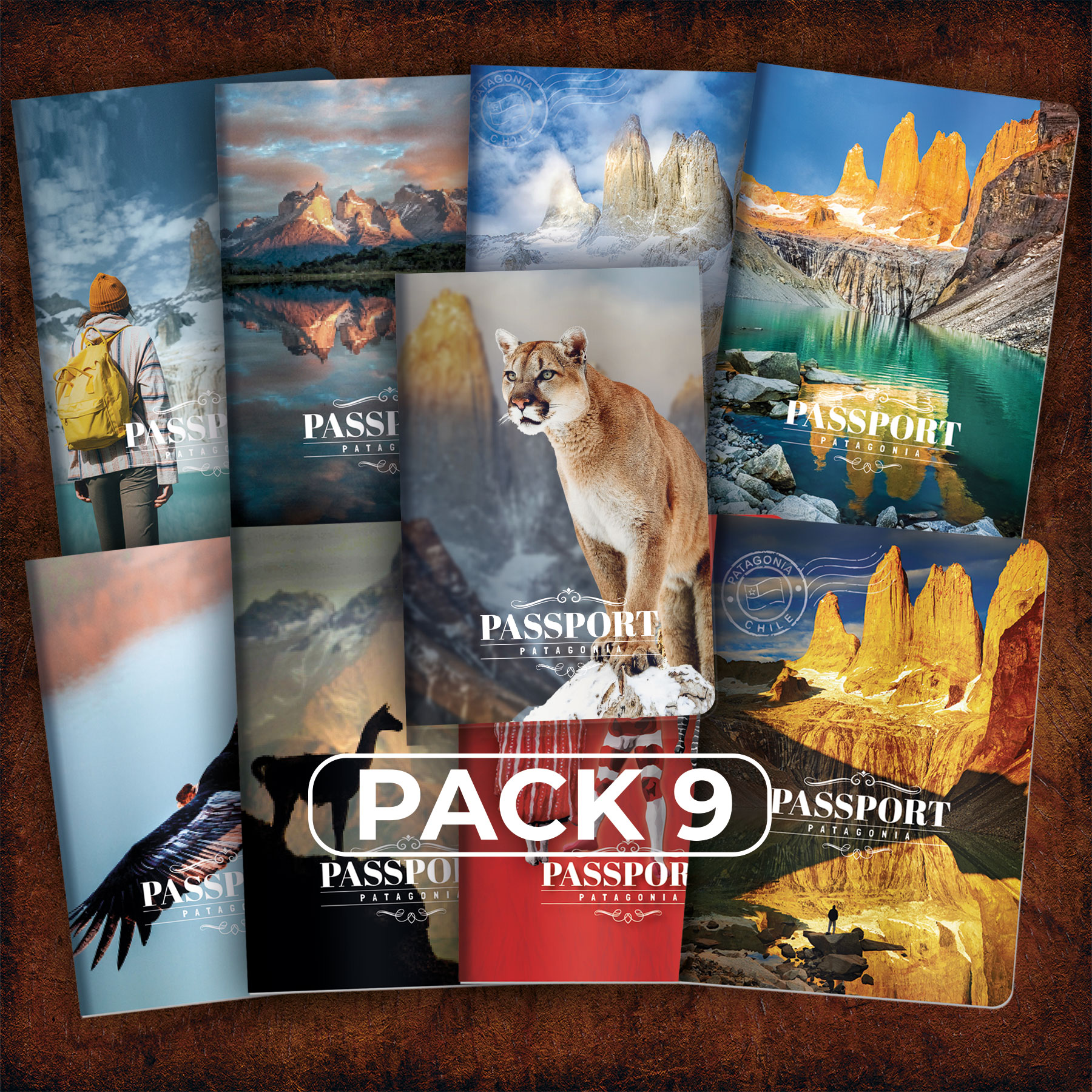 Pack 9 Pasaportes Patagonia Classic