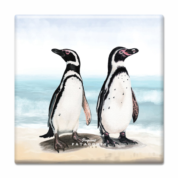 Posavaso Cerámico Pingüinos Acuarela