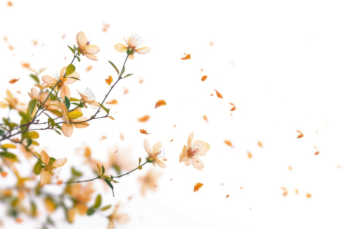 Leaves and flowers outdoors blossom nature.